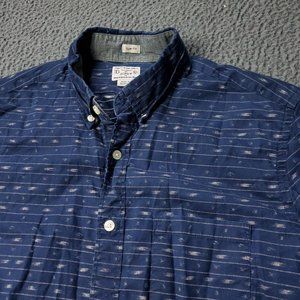 J. Crew Slim Fit Button Shirt Long Sleeve Blue Mens L Large